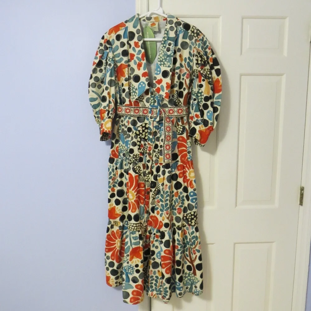FARM Rio Cream Maxi Dress with Red, Blue & Black Floral Print - Picture 14 of 14